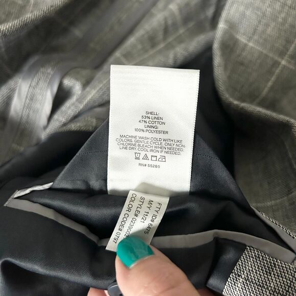 Express Men's Extra Slim Fit Blazer in Gray Check Plaid Size 36R - Picture 6 of 7